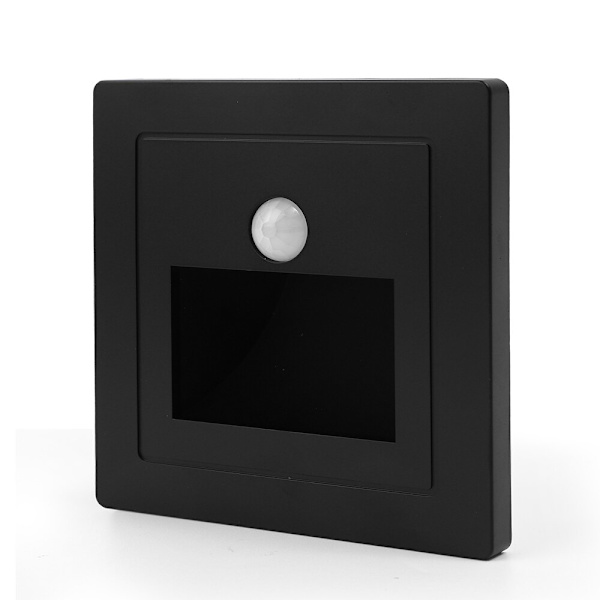 Människokroppens induktionsvägglampa stegbelysning vit black