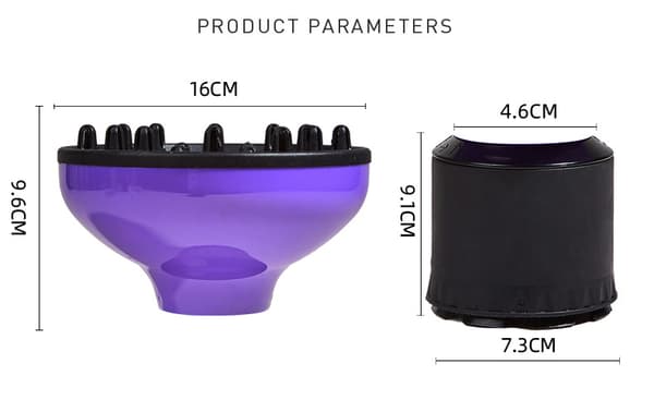 4,2-5,8 cm lockigt hår diffusor big wave verktyg vit purple