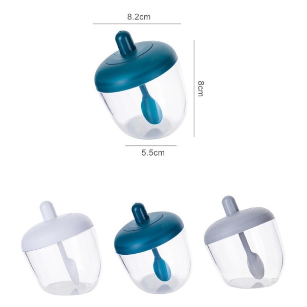 Transparent Tyg Kryddburk Kryddor Behållare Med Sked ljusgrå 8,2*8cm white