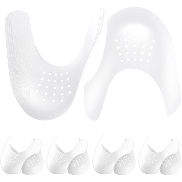 3 par Skrynkskydd Skoveckskydd Lämplig för de flesta sneakers, Skrynkskydd Anti Sneakerveck White Small size (35-39)
