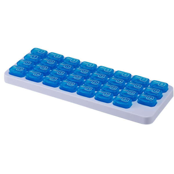 Månatlig förvaringsbox för tabletter - 31 fack förvaringsbox