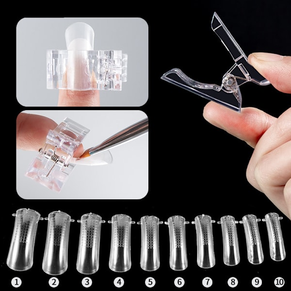 Nail Art Extension Set Nagelborste Akrylklämma Quick Building M