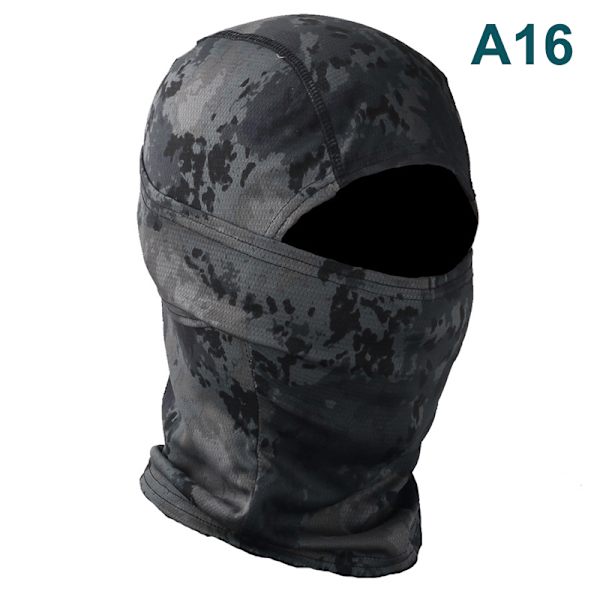 Kamouflage Balaclava Full Face Wargame Cykelhjälm Liner A1 A16