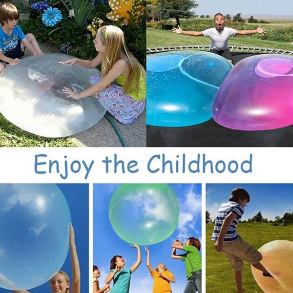 Barn Utomhusluft Vattenfylld Bubble Ball Blow Up Balloon I Blå