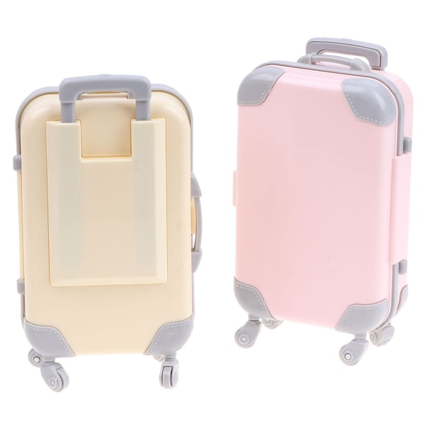 Docktillbehör Plast Resetåg Mini plast resväska Rosa