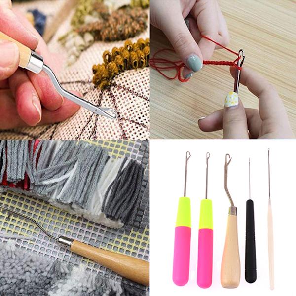 1Set Plast Virkad Flätning Spärrhake Vävning Hår Dreadloc 5st