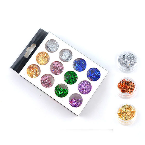 Guldfolier Lövfragment DIY Crystal Resin Små skivor Dekor C