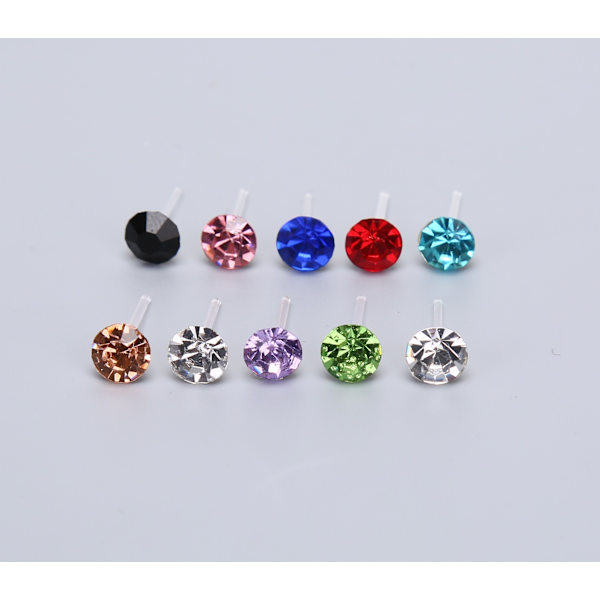 20 Par Set Rhinestone Crystal Stud örhängen 2mm 2mm