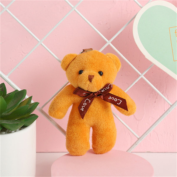 Teddy Bear Plyschleksaksnyckelring och Siamese Bear Small Gift Keycha Blue Brown