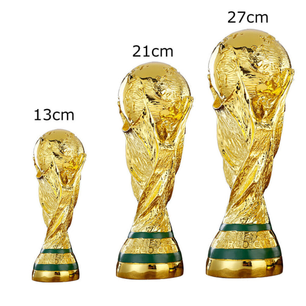 Stor VM -fotbollsfotboll Qatar 2022 Gold Trophy Sports Replica 27cm