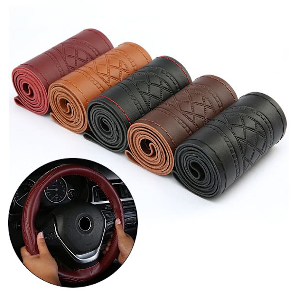 Bilratt i läder Four Seasons cover Svart Wine red