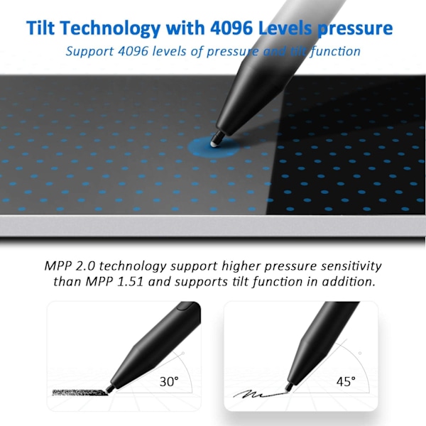 Stylus Penna för Microsoft Surface, USB laddning, Match Surface