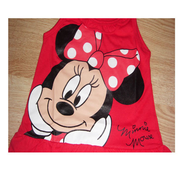 Minnie Mouse Cartoon Print Baby Barn Flickor Klänning rosa 120cm red 90cm