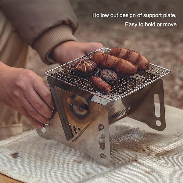 Bärbar vikbar Mesh Vedspis Mini Grill 1st