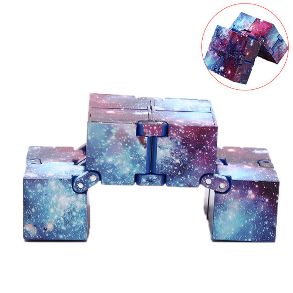 Infinity cube Mini Fidget Office flip Pussel Relief Anti cube T Svart en one size