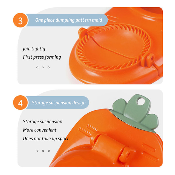 2 i 1 Dumpling Maker Kit med Dumpling Form & Dumpling Wrapper Press gul