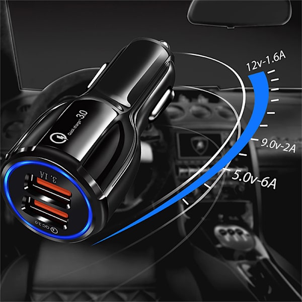 USB billaddare 3A 100W laddningstelefonadapter