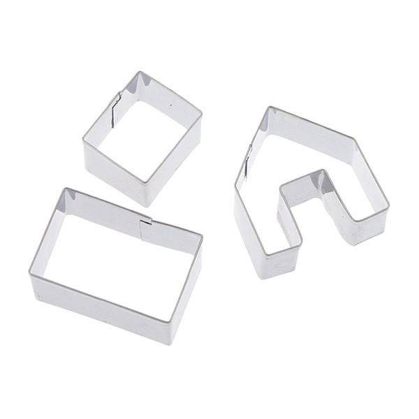 3:a jul Pepparkakor Hus Biscuit ter Set Rostfritt Stee Silver