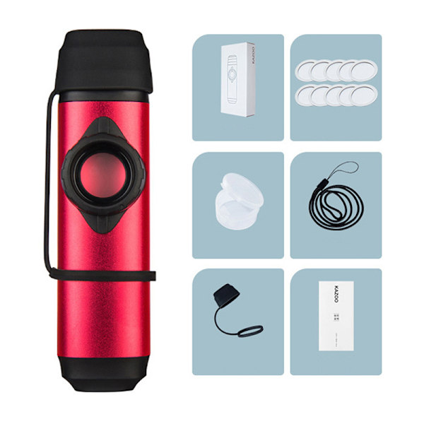 1st Professionell Kazoo Alloy Kazu Flöjt träblåsinstrument Lila Red