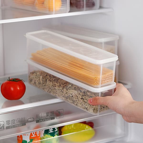 1 st rektangulär förseglad pasta spagettibox Kylskåpsförvaring Blå Gray
