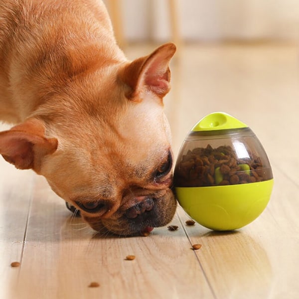 Interaktiv hundkattleksak behandla boll husdjur foder skål gul 10*10*12cm yellow