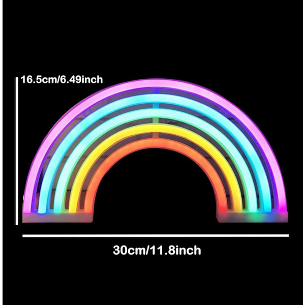 Rainbow Neonskylt, 5 färger - Rainbow LED Light Wall Sign