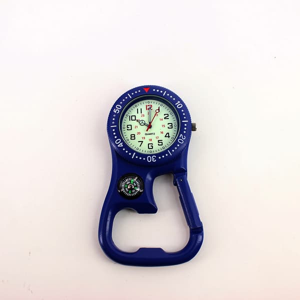 Clip-on karbinhake Luminous Face Backpacker Fob Watch blå