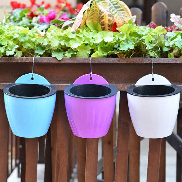 Trädgårdsskötsel Blomkrukor Kreativ vägg Lata blomkrukor Plast Fl Vit 2 st Blue 2 pcs