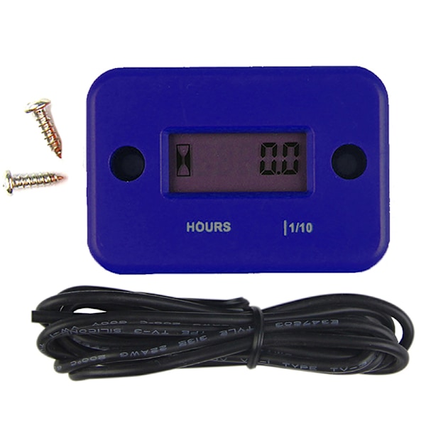 1Set Motocross LCD Motor Timer Elektronisk Varvräknare Timmete Svart Blue