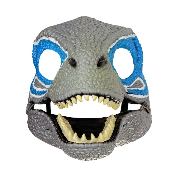 Skräckdinosauriehuvudbonadsmask Party Cosplay blå blue