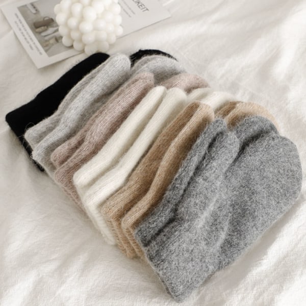 Winter Keep Warm Plyschhandskar Elasticitet Mjuka Hela fingrar ljusgrå 21,5*7,5cm camel
