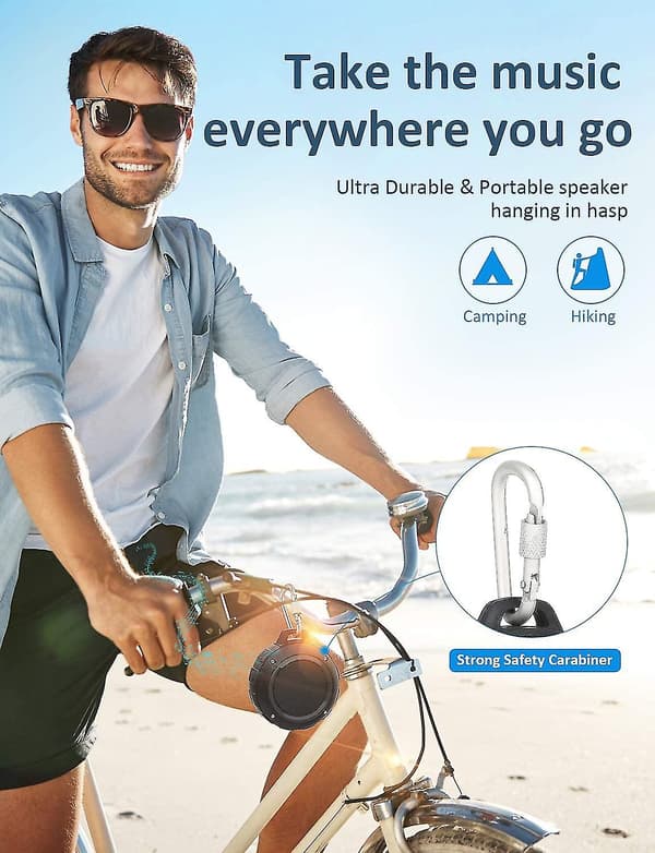Bluetooth duschhögtalare, vatten Ipx5 bärbar trådlöstät