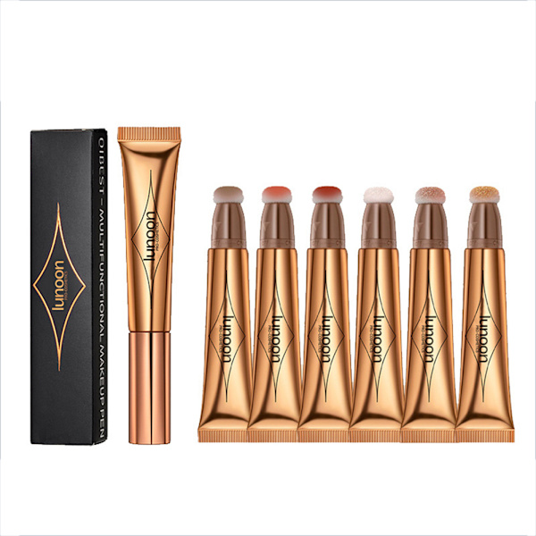 Krämig Contour Stick med Kuddapplikator, Skuggor & Highlighter & Rouge för 3D Ansiktsmakeup #1 (Contouring) #1 (Contouring)