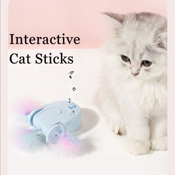 Elektrisk Cat Stick Cat Toy Interactive Smart Toy rosa blue