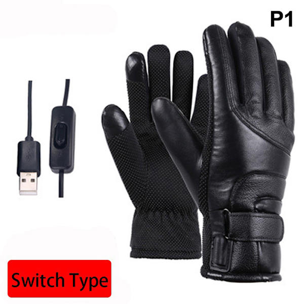 Cykelladdning varmhandskar USB uppvärmning motorcykel vinterhandske switch type