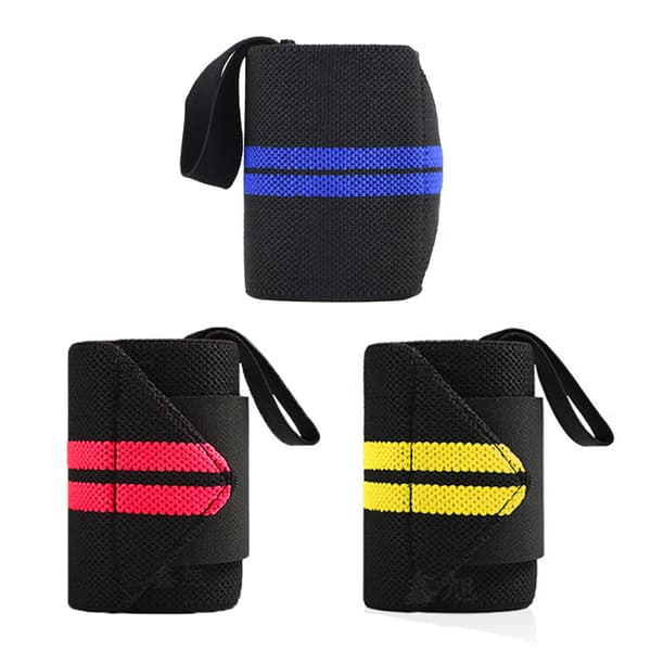 Power Viktlyftande Hand Wrap Support Gym Training Bar Wristba Gul Vänster&Höger