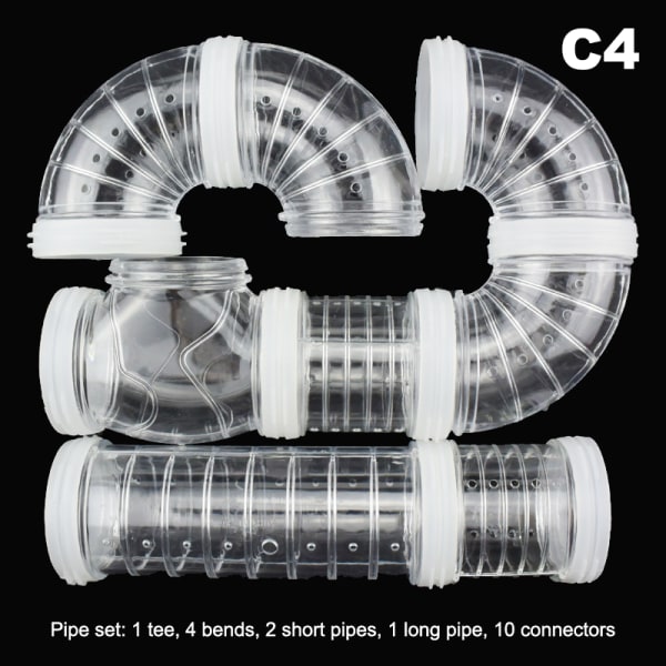1st Hamstertunnelrör Del Transparent Böjd Rak C4 C4