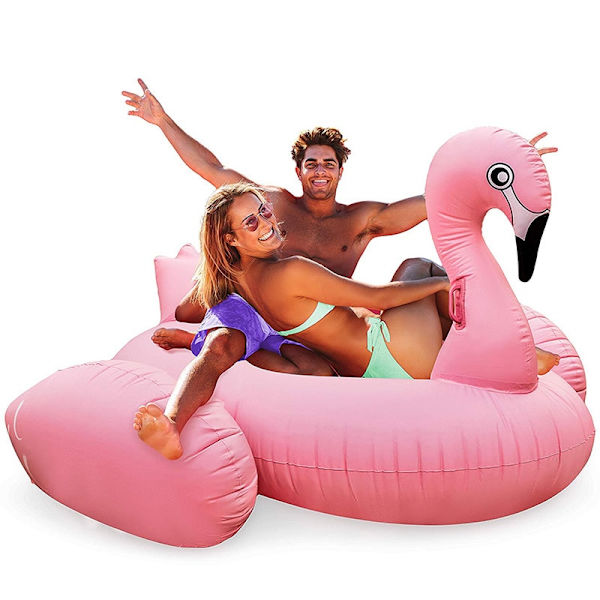 Stor sommarpool uppblåsbar jätte rosa flamingo rosa 190*180*198cm