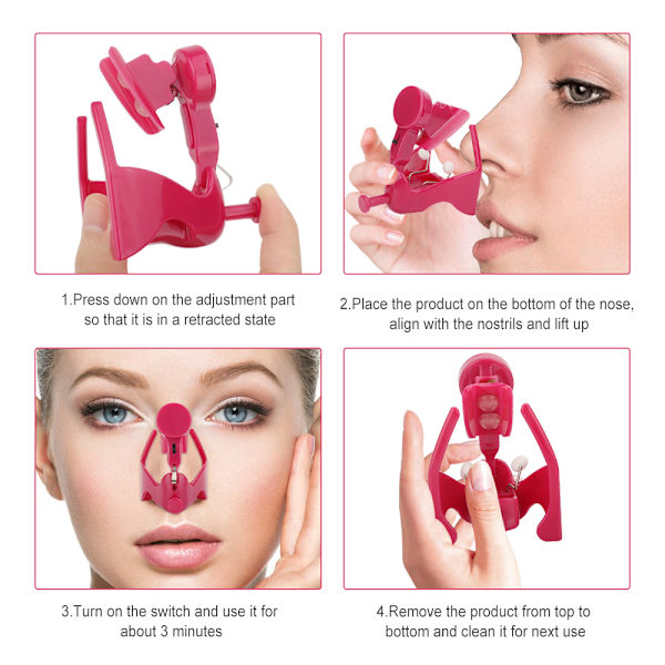 Facial Nose Corrector Lifting Shaping Bridge Uträtning rosa 7*5*7cm