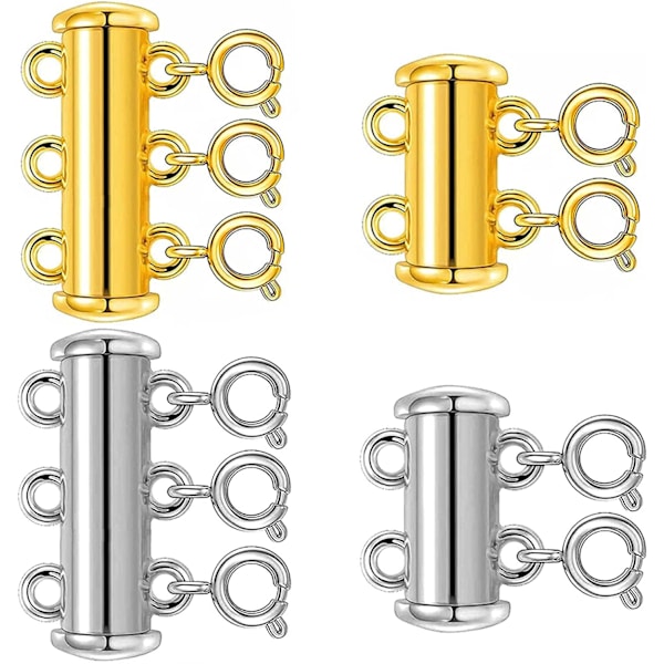 Dailyacc lagerhalsbandslås, skjutlås Lås halsbandskoppling för multi skjutrörslås Clasp 4Pcs Round Clasp