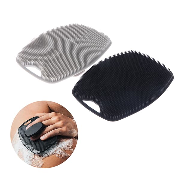 1 st silikon kroppsskrubber bad duschkroppsborste för Gentle E Grey one size