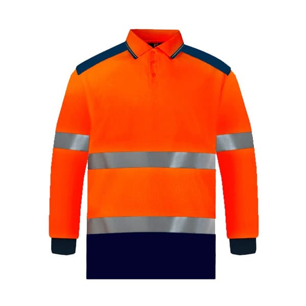 Tvåfärgad säkerhetspikétröja Reflextröja med hög synlighet green medium orange triple extra large
