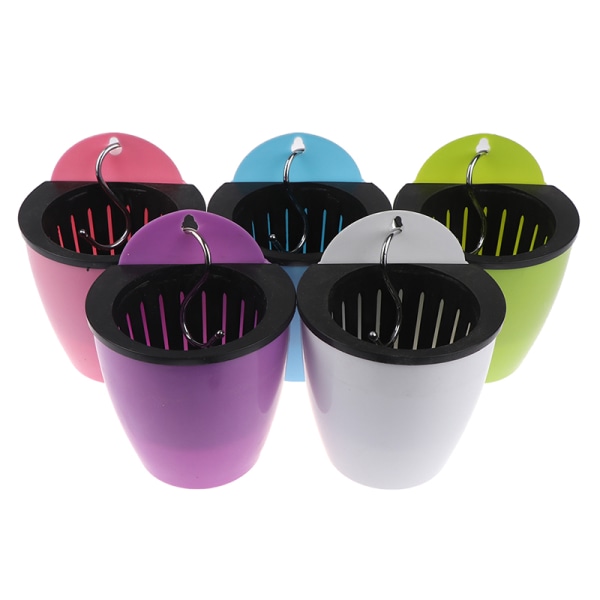 Trädgårdsskötsel Blomkrukor Kreativ vägg Lata blomkrukor Plast Fl Vit 2 st Purple 1 pcs