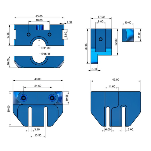 Full Metal V6 och V6 Volcano Multi-Mount för Creality 3D-skrivare CR10 S/ CR10 Pro/ Ender-3 /Ender-3S/ Ender-3 PRO/ Ender 6/ Ender 5/ Ender V2