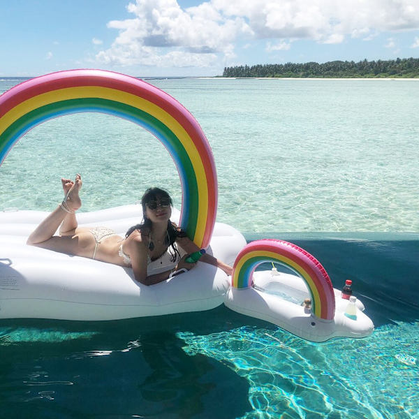 Sommar Uppblåsbar Float Beer Drink Cooler rainbow 60*40*41cm rainbow 60*40*41cm