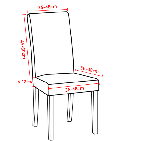 Set med 4 stretchiga stolsöverdrag för matstolar, stretch-spandex med elastiska cover, stora matstolsöverdrag i sammat (mörkgrå)
