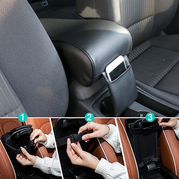 Memory Foam Car Armstödsdyna Huvud Nackdyna (svart)