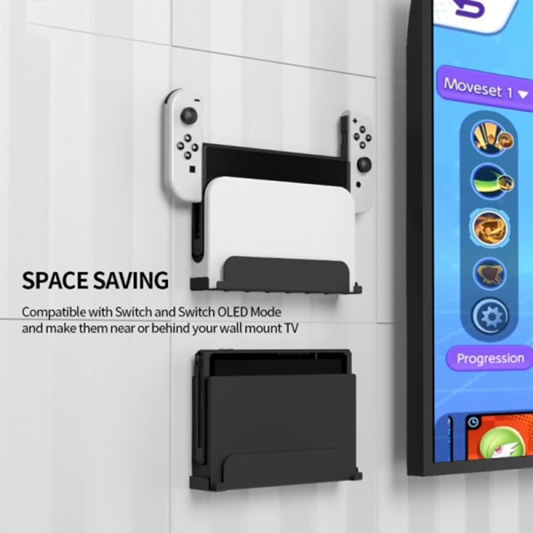 Vägghängande hållare för Nintendo Switch/Switch svart white