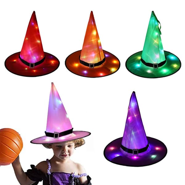 Halloween LED-lysande häxhatt Glödande häxhatt lila 32*38cm red