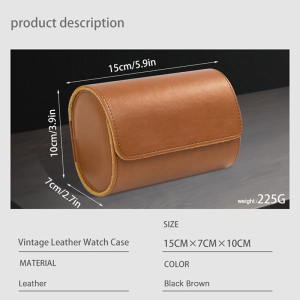 Multifunktionell läderförvaringsförpackning Watch Box Black